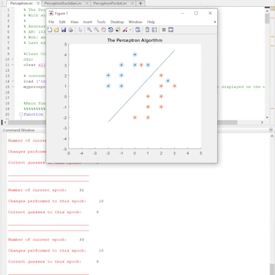 Graphical Implementations of the Perceptron and Pocket Perceptron Algorithms